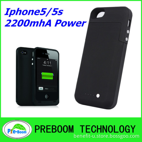 Free Shipping, 2014 New Product 2200mAh Mobile Power Bank Cover for iPhone5 5s